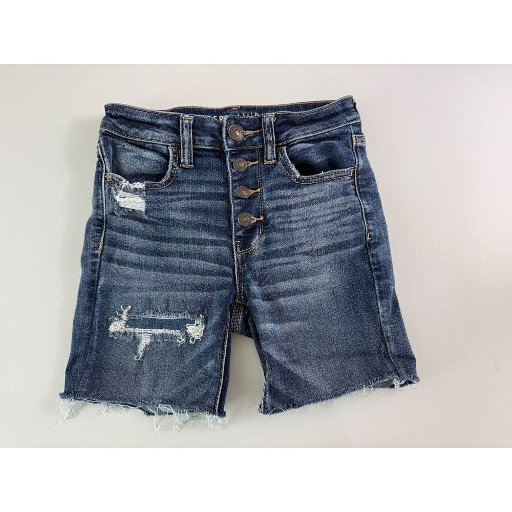 American Eagle Outfitters Women's Hi-Rise Cut Off Denim Shorts Distressed Size 2
